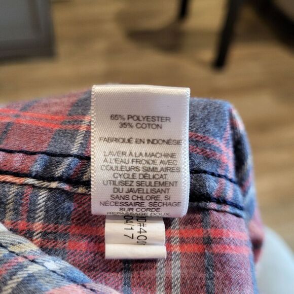 Express Pearl Snap Long Sleeved Flannel Button Up Shirt Mens Size Large - Picture 8 of 8